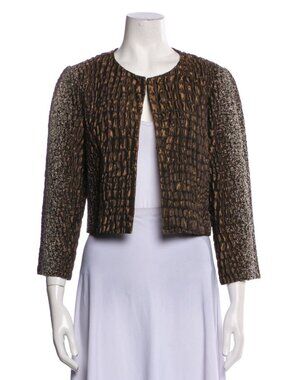 Lanvinette Lab Textured Metallic Cropped Jacket Size 42